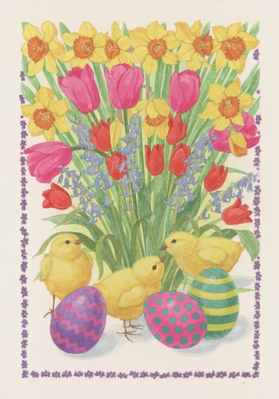 Pollitos, huevos y flores, 1995 de Linda Benton